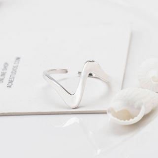 925 Sterling Silver Irregular Open Ring As Shown In Figure - One Size