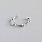 Beaded Open Ring Adjustable - Silver - One Size