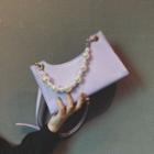 Faux Pearl Zip Handbag