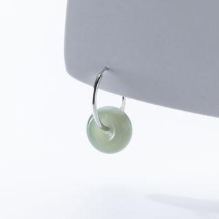 Hoop Drop Earring 1 Pair - Green - One Size