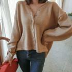 Drop-shoulder Dip-back Cardigan