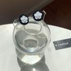 Alloy Rose Earring 1 Pair - Black - One Size