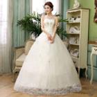 Strapless Rhinestone Wedding Ball Gown