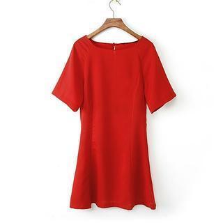 Elbow-sleeve Dress