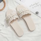 Flat Embellished Slide Sandals