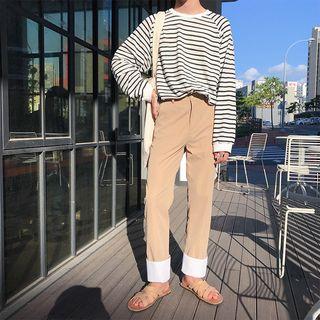 Two-tone Straight Cut Pants
