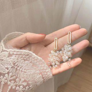 Bead Drop Earring 1 Pair - White - One Size