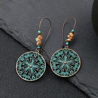 Flower Bead Alloy Dangle Earring