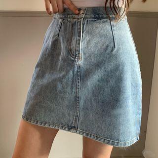 Denim Shirt / Mini Fitted Skirt