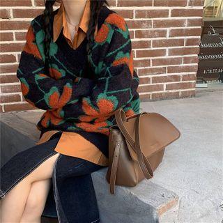 Long-sleeve Shirt / Floral Print Sweater