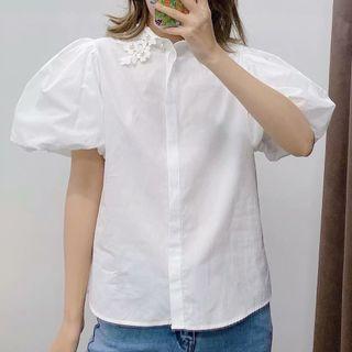 Lace Collar Short-sleeve Shirt