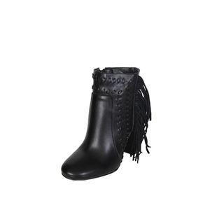 Chunky-heel Fringed Ankle Boots
