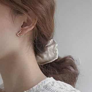 Heart Alloy Earring 1 Pair - Silver - One Size