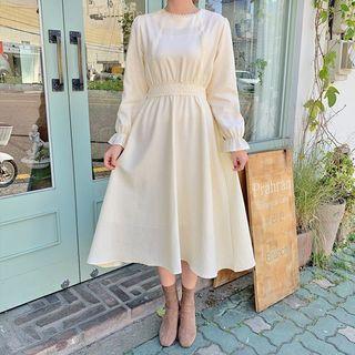 Lace-trim Long Flare Dress