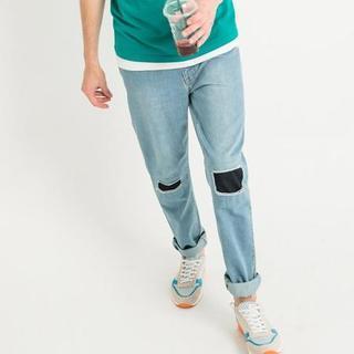 Patched Washed Jeans