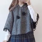 Tasseled Hooded Capelet