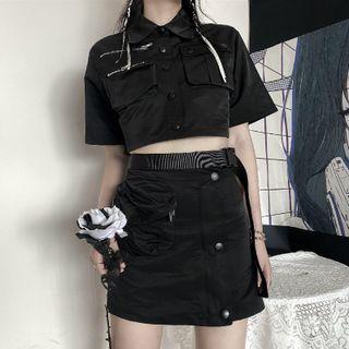 Short-sleeve Shirt / Mini Skirt / Set