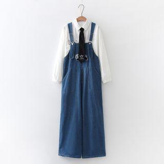 Plain Shirt / Midi Denim Dungaree