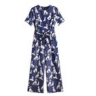 Short-sleeve Printed Wide-leg Jumpsuit