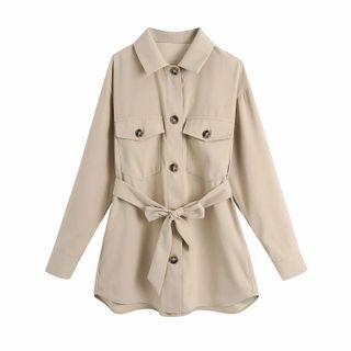 Sashed Button-up Jacket