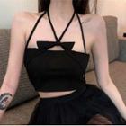 Strappy Bow Crop Top / Mesh Midi Skirt