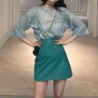 Glitter Short-sleeve T-shirt / A-line Skirt