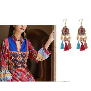 Tassel Earring 1 Pair - Multicolor - One Size
