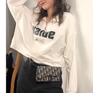 Half Zip Cropped Sweatshirt