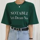 Letter-printed Drop-shoulder T-shirt