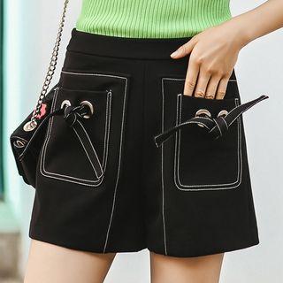 Contrast Trim A-line Shorts