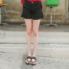 Elastic-waist Zip-front Shorts