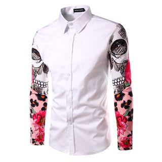 Printed Sleeve Slim-fit Shirt
