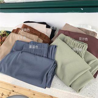 Plain Loose-fit High-waist Wide-leg Shorts