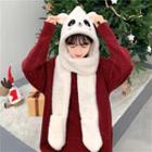Bear Fleece Hooded Scarf