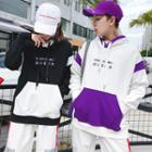 Couple Matching Embroidered Hoodie / Color Block Sweatpants