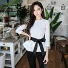 3/4-sleeve Bow-accent Top