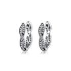 Sterling Silver Fashion Simple Winding S-shaped Cubic Zirconia Earrings Silver - One Size