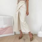 Self-tie Knotted Maxi Skirt