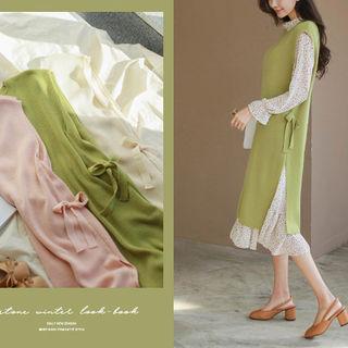 Tie-side Sleeveless Long Knit Dress