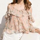 Floral Cold Shoulder Blouse / Wide Leg Shorts