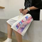 Tie-dye Print Panel Lettering Sweatshorts