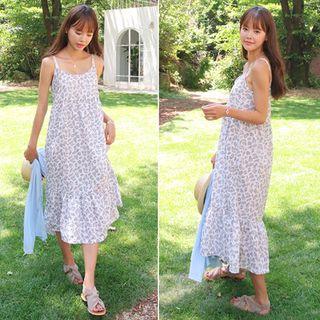 Spaghetti-strap Floral-pattern Maxi Dress