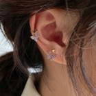 Rhinestone Butterfly Stud Earring 1 Pair - Purple & Gold - One Size