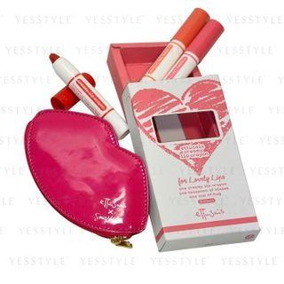 Ettusais - Creamy Crayon Lipstick Set: #rd1 + #pk1 + #or1 3 Pcs