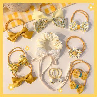 Set Of 11: Hair Tie 9# - Set Of 11 Pcs - Yellow - One Size