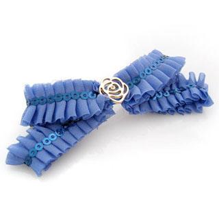 Ribbon Golden Rose Hair Pin -blue