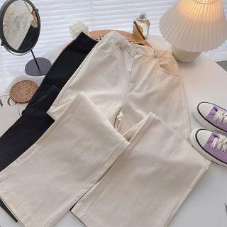 Plain Cargo High-waist Pants