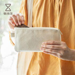 Plain Makeup Pouch Beige - One Size
