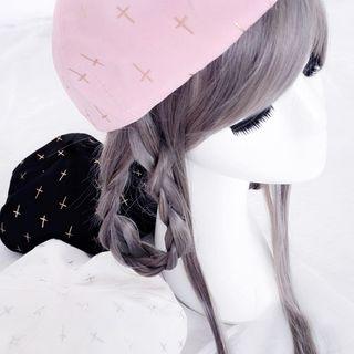 Cross Print Beret