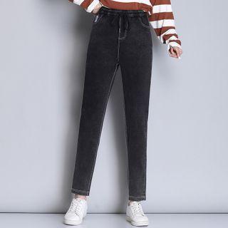 Fleece Cropped Skinny Jeans